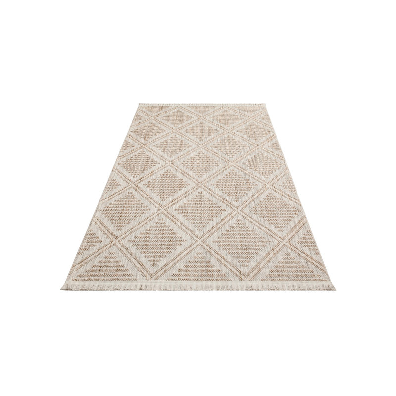 Elegant Machine-Woven Carpet, 4 ft x 6 ft, 100% Polyester, No Pile, Flat Weave | Grey & Beige | 1950 g/m² | Easy to Clean with Vacuum & Spot Remover | Perfect for Living Room & Bedroom Décor