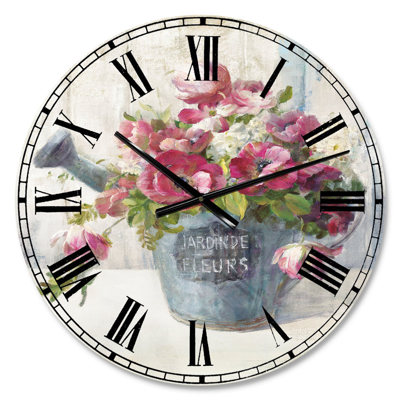 Maison Des Fleurs I - Farmhouse Wall Clock, Small