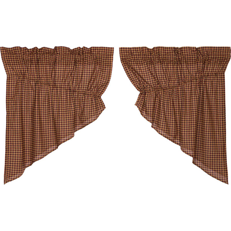 Cantonnière en forme de prairie 72 po plaid prairie