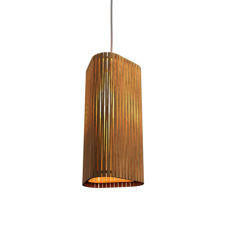 Luminaire suspendu simple à 1 lumière Living Hinges, H 7,87 po x l 6,3 po x P 6,3 po, Louro Freijo