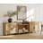 Scarlett Sideboard Cabinet With 2 Drawers, 4 Doors And 2 Open Shelves, Vintage Wood Grain Design, Buffet Cabinet With 8 Storages, Coffee Bar For Dinning Room, Kitchen, And Living Room, Oak, 105 Inch