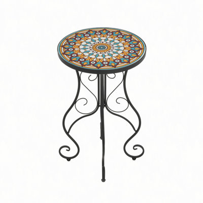 Round Ceramic Outdoor Side Table