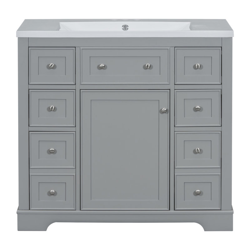 60 36'' Single Bathroom Vanity Base Only, Gray
