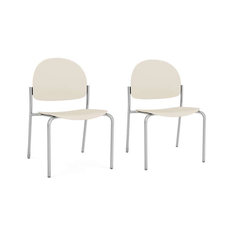 Chaise d'invité sans accoudoir Chat Chat, Argent, Sand Beige Poly