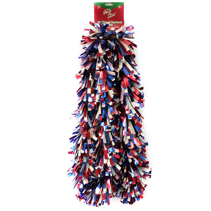 Guirlande multicolore, H 6,5 po x L 108 po x P 6,5 po, BOA, rouge / argent / bleu