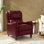 Fauteuil inclinable manuel en cuir véritable avec pattes en bois massif Beecher Traditional