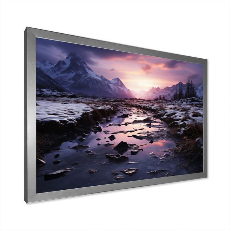 Alaska, crépuscule arctique sur toile, H 30 po x l 40 po x P 1,5 po, Cadre photo argenté