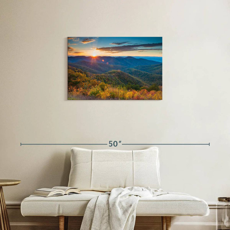 Alvord Autumn Sunset Blue Ridge Mountains, 20" H x 30" W