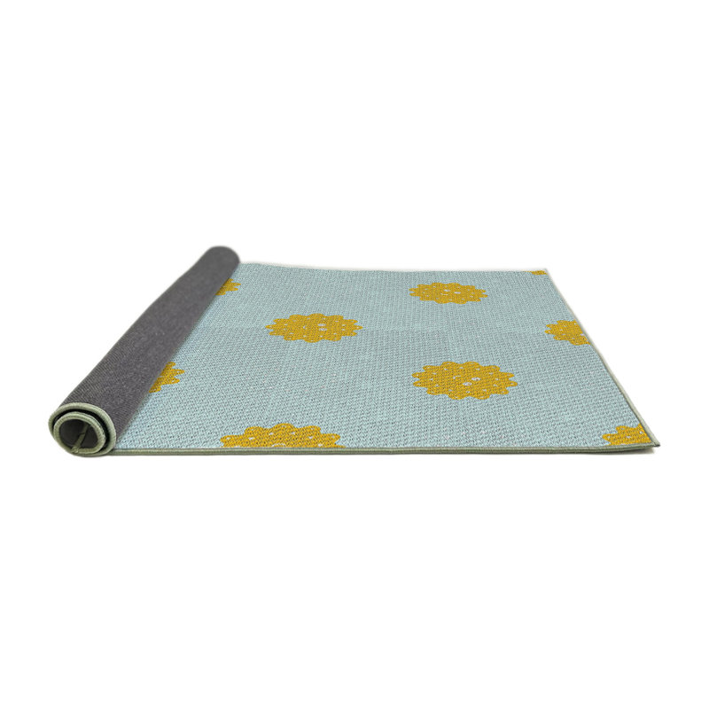 Tapis décoratif bleu chevalet, Rond 3 pi