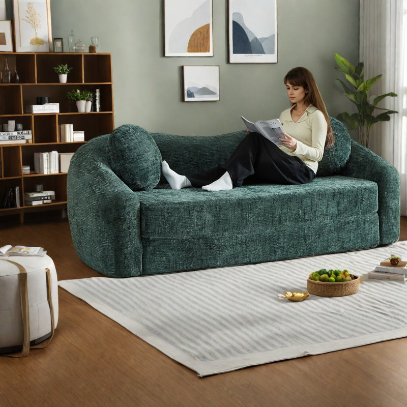 Canapés convertibles à compression, fauteuil inclinable 86 po Chenille
