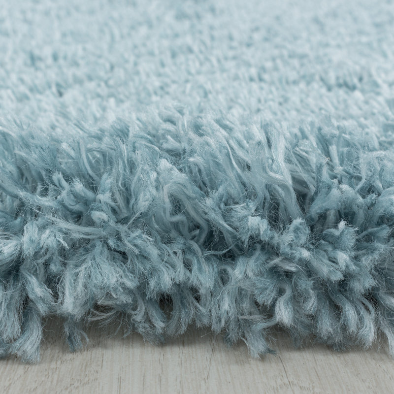 Calderon Solid Colour Shag Area Rug, Round 80cm