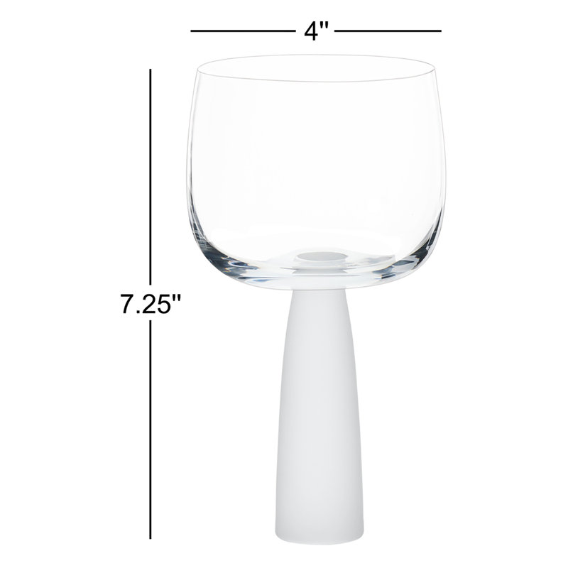 Peri 17 oz. Ensemble de verres à pied en verre, Blanc givré