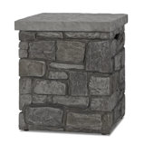 SEDONA 19"H Square Concrete Propane Tank Cover and Side Table by Real Flame