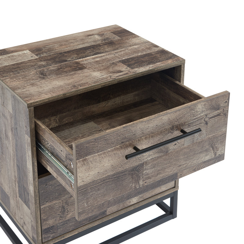 Commode 2 tiroirs l 21,7 po, Brun
