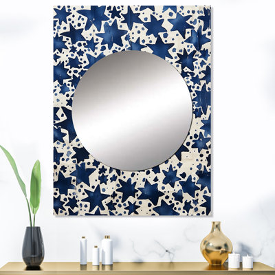 Ciel étoilé de Ralfie - miroir de formes abstraites, miroir mural moderne unique, impression d'art en métal
