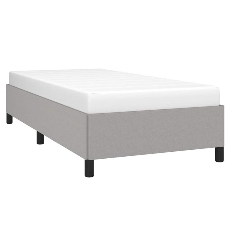 Structure de lit tapissier en polyester gris clair avec contreplaqué et bois d'ingénierie simple TG, Très grand simple, Gris