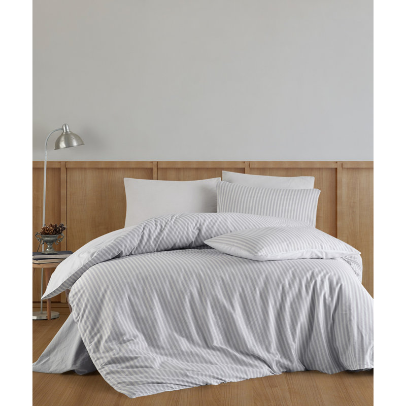 Cotton Duvet Cover, Queen Duvet Cover + 4 Queen Shams, White