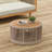 Outdoor Rattan Rope & Acacia Wood Coffee Table - Patio Balcony Furniture For Garden, Yard, Balcony - Weather Resistant(Rope Beige, Natural Iron)-800433872