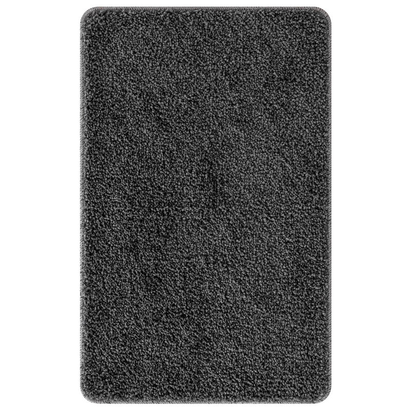 Microfiber Non-Slip Bath Mat Rectangular, 60cm, 90cm, Dark Grey