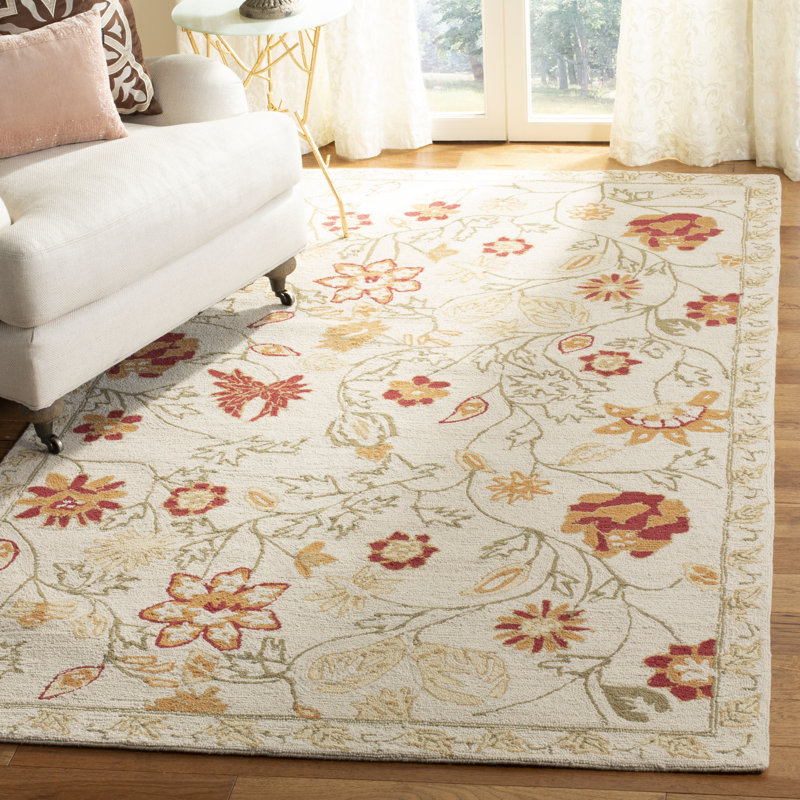 Tapis multicolore en laine fait à la main Hollander, Rectangle 7 pi 9 po x 9 pi 9 po