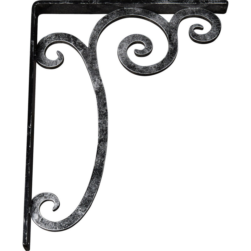 Support en fer forgé Avery, Argent antique, H 15 po x l 1,5 po x p 12 po