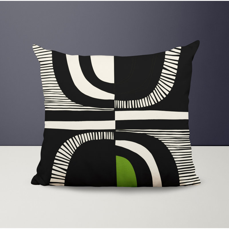 Jeté carré / extérieur en polyester Chamu, 16 po x 16 po, Chartreuse