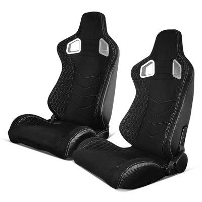 Modern Depo Reclining Ergonomic PC & Racing Game Chair in Dark Color Suede