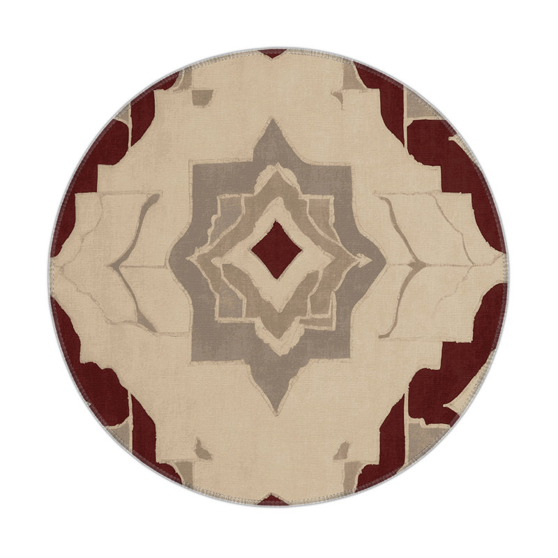 Curved Precision Indoor And Outdoor Area Rug, Round 5'