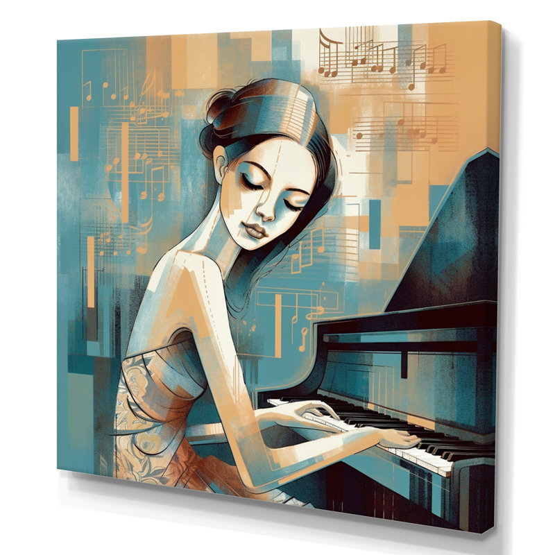 Classician Pianist I - impression, H 16 po x l 16 po x P 1 po, Toile tendue