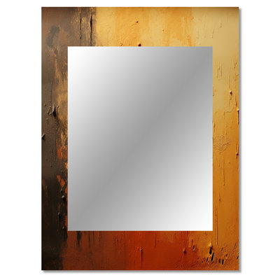 Orange Chaos Collage II - Abstract Collages Decorative Mirror, Modern Wall Mirror, Printed Metal Art