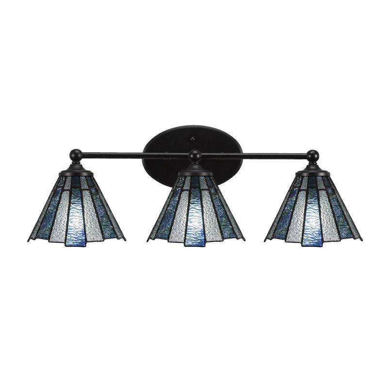 Bar de salle de bain Bl Blana avec verre de glace 7 po, Noir mat, 3