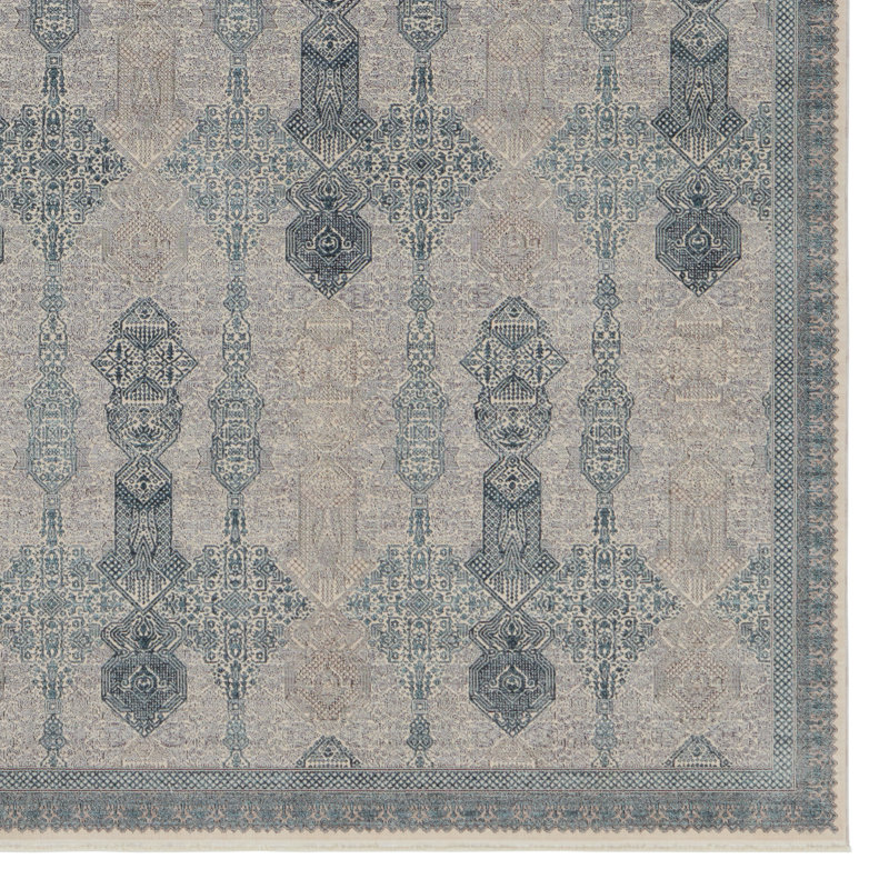 Tapis bleu / brun clair Beaumont, Tapis de couloir 3 pi x 8 pi