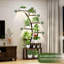 Support pour plante d'intérieur de 63,6 po de hauteur avec 9 lumières de croissance DEL, éclairage réglable, luminosité à 10 niveaux, support stable et facile à installer