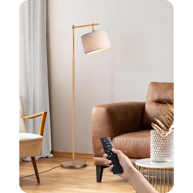 Lampe sur pied à intensité variable avec télécommande, luminosité et température de couleur réglables, fonction minuterie, douille E26, ampoule DEL incluse, design moderne pour le salon, la chambre à coucher, le bureau