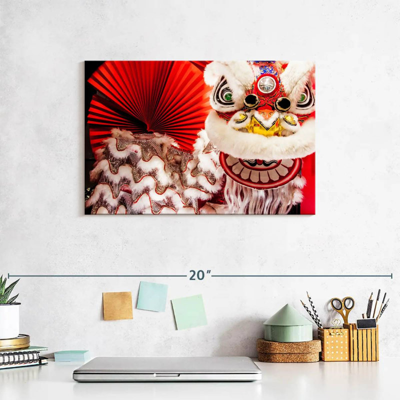 Ravi Chinese Lion Dance, 8" H x 12" W