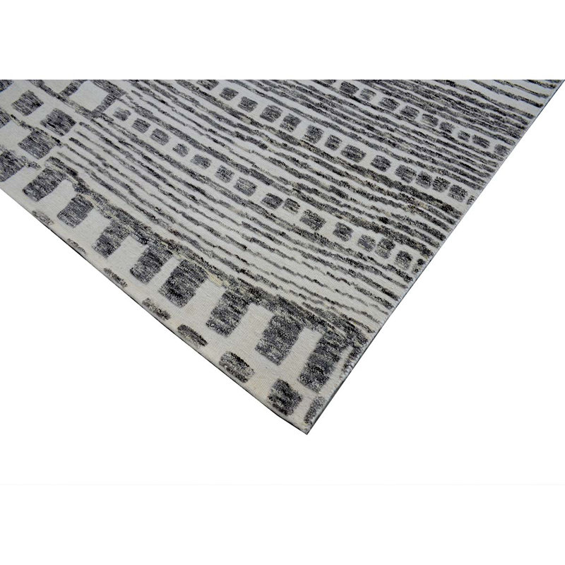 Moroccan Area Rug in Natural/Charcoal, Rectangle 6' x 9'