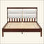 Structure de lit plateforme en bois massif avec tête de lit tapissier en velours beige, aucun sommier tapissier requis-129743465-129743464