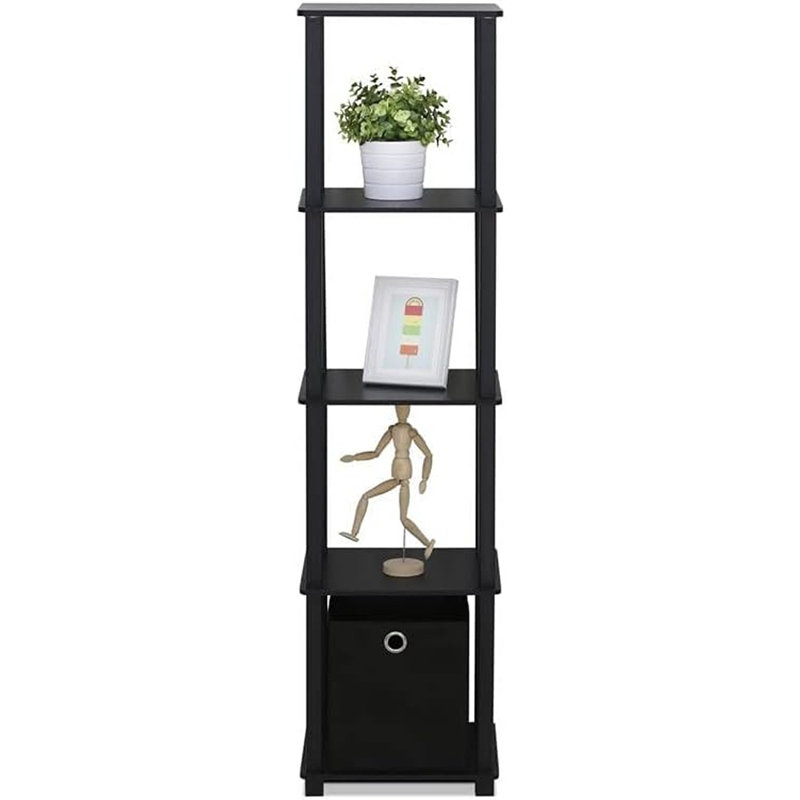 Evianna Etagere Bookcase, Black