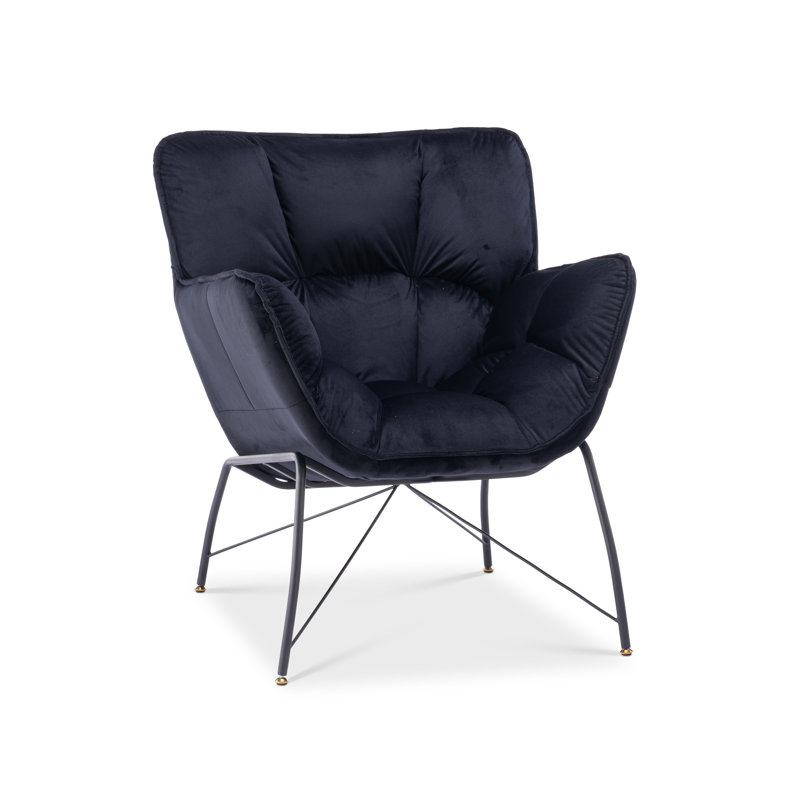 Lachlan Upholstered Accent Chair, Black Velvet