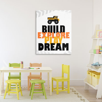 Build Explore Play Dream Canvas, design by Kim Allen