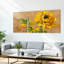 Tableau mural sur toile tendue, motif floral de pivoine jaune, style abstrait moderne (paquet de 3)-1913147475