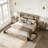 Bed Frame King Size with LED Lights and Charging Station-1829891298