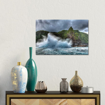 Jurassic Rock, Rugged Coastline Of North East Shoreline Of Maui, Hawaii by Stuart Westmorland - No Frame Gallery-Wrapped Canvas Giclée on Canvas