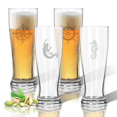 Ensemble de verre pilsner très grande en plastique 14 oz 4 pièces tritan