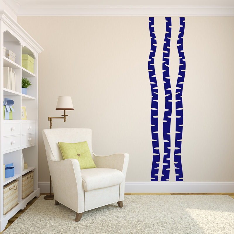 Plants & Flowers Wall Decal, Navy Blue