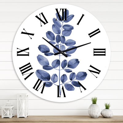 Eucalyptus bleu marine II - Horloge murale traditionnelle