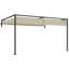 3 X 4m Wall-mounted Steel Pergola With Retractable Canopy, Powder Coated Frame, Drainage Grommet Holes, Complete Mounting Accessories, Outdoor Garden Patio Shelter, Khaki