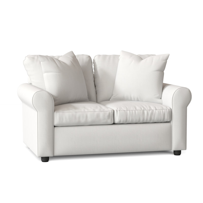 Causeuse rembourrée 60 po Warrington, Blanc sergé décoloré classique