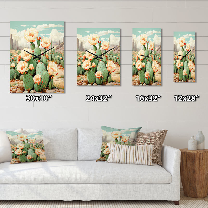 Tehilla - Horloge murale florale, H 40 po x l 30 po x P 1 po