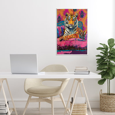 Plaque murale «Tigre sur orange», design par LSR Design Studio
